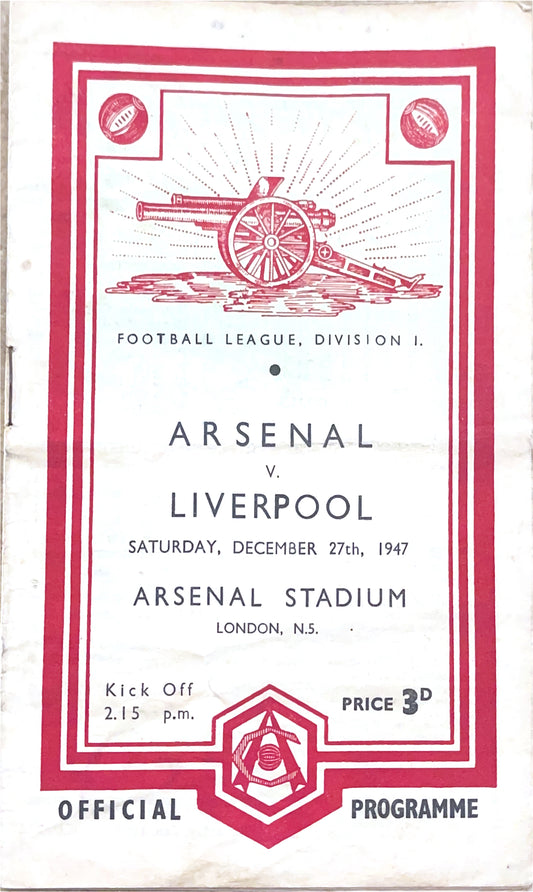 Arsenal V Liverpool 27/12/47
