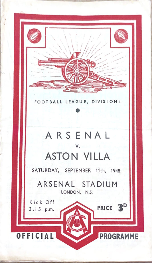 Arsenal V Aston Villa 11/09/48